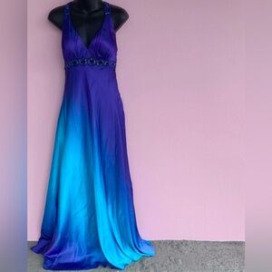 Blondie Nites Blue Ombre Prom Dress